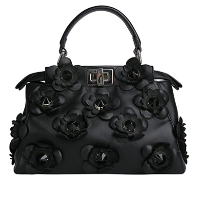 Fendi Flowerland 'Black Edition' Mini Peekaboo, front view